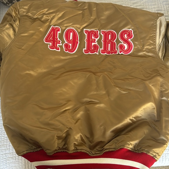 San Francisco 49ers Vintage 80s Starter Reversible Satin Bomber Jacket - Picture 3 of 5